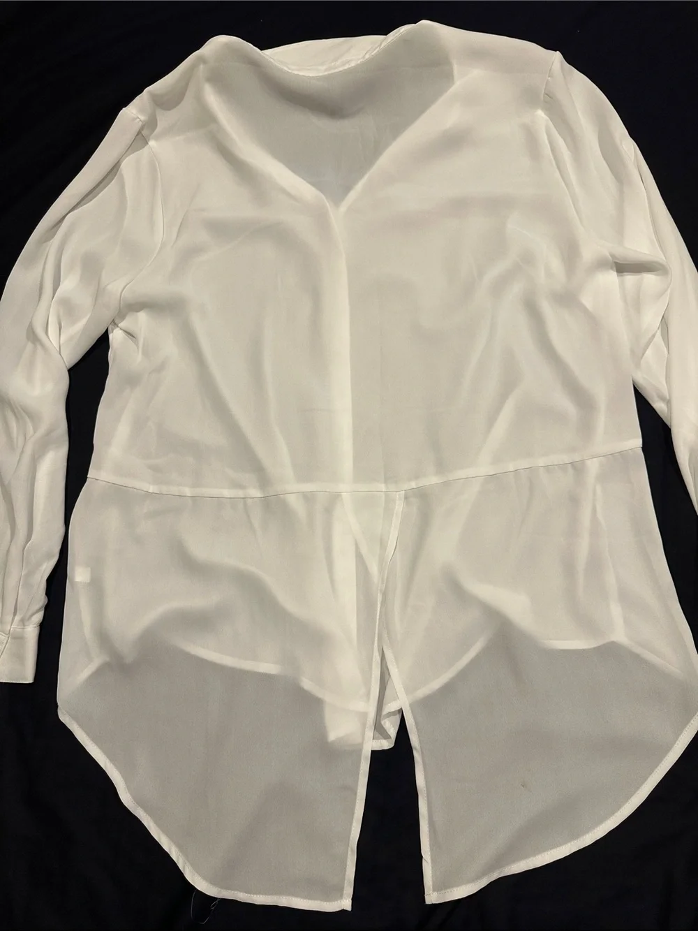 Massini White Semi-Sheer Button Down Shirt, XL